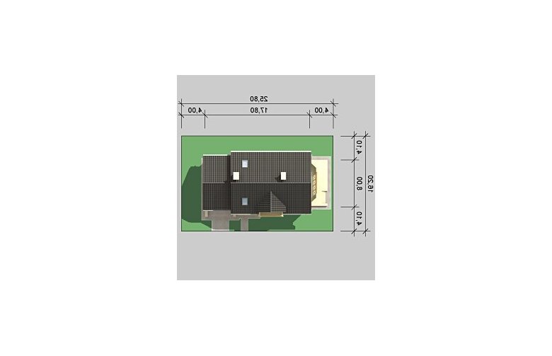 Projekt domu jednorodzinnego LK&597 - Usytuowanie - wersja lustrzana