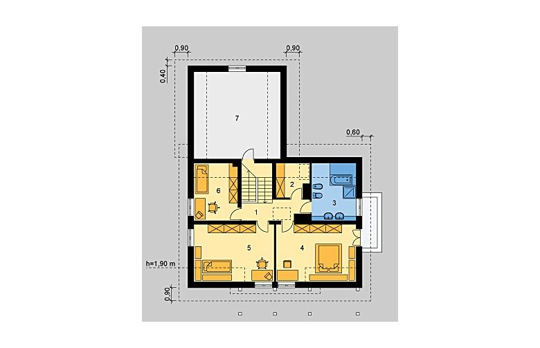 Projekt domu jednorodzinnego LK&599 - poddasze