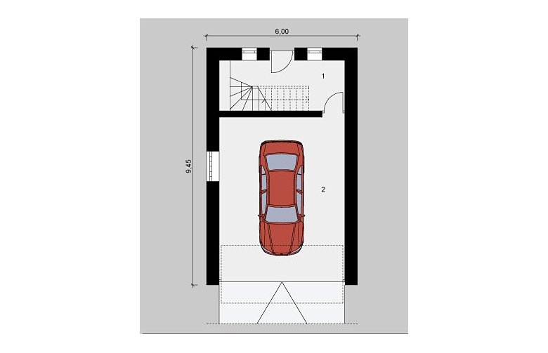 Projekt garażu G24 - parter