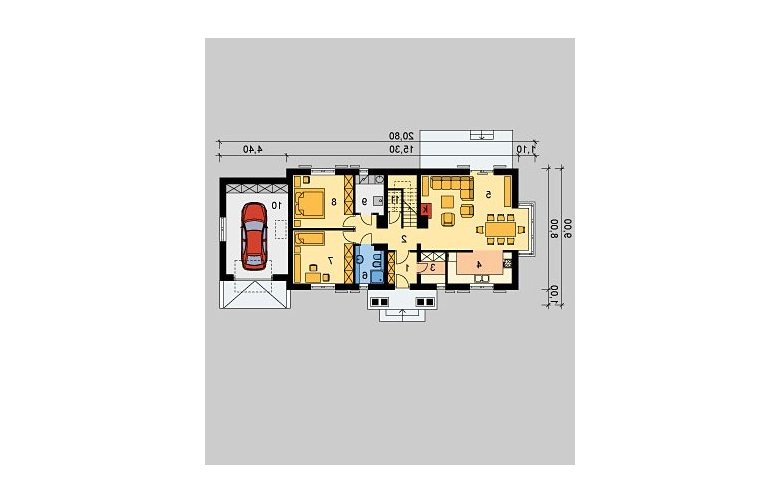 Projekt domu piętrowego LK&600 - parter