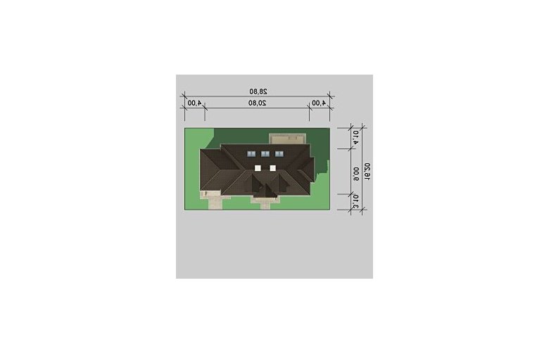 Projekt domu piętrowego LK&600 - Usytuowanie - wersja lustrzana