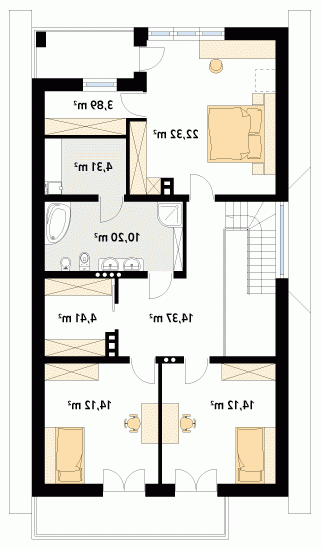 Rzut projektu Jodła 2 - wersja lustrzana