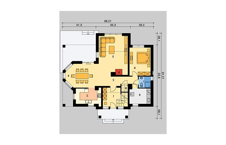 Projekt domu jednorodzinnego LK&601 - parter