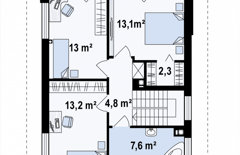 Projekt domu jednorodzinnego Z295 - rzut poddasza