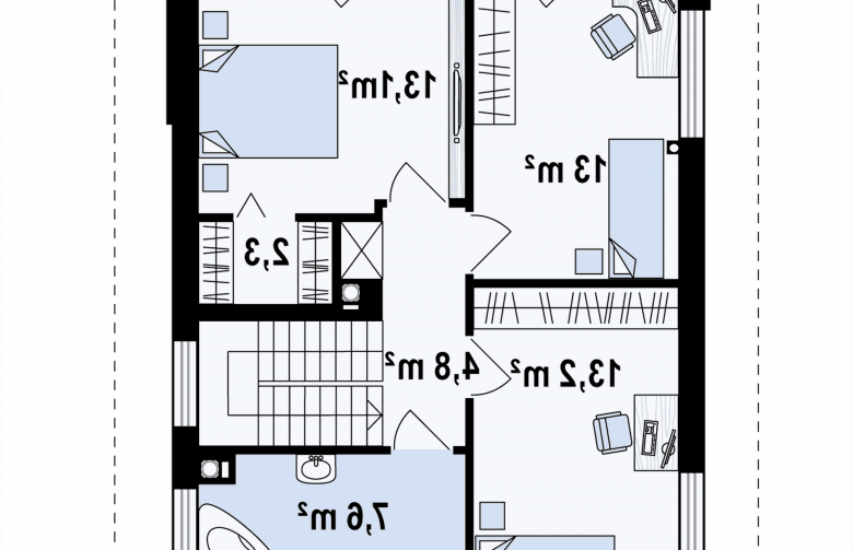 Projekt domu jednorodzinnego Z295 - rzut poddasza