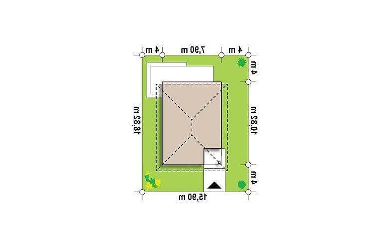 Projekt domu jednorodzinnego Z295 - Usytuowanie - wersja lustrzana