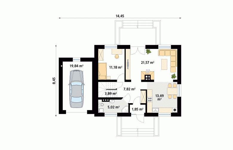 Projekt domu tradycyjnego Azalia 5 - 