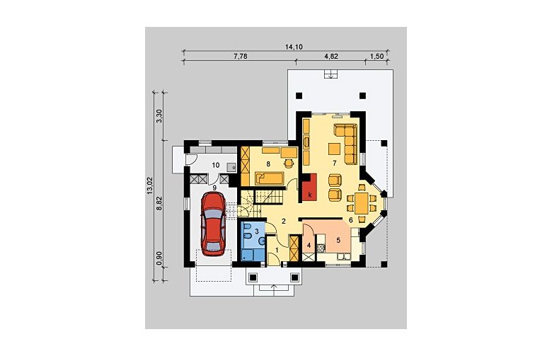 Projekt domu jednorodzinnego LK&603 - parter