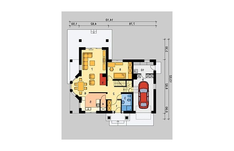 Projekt domu jednorodzinnego LK&603 - parter