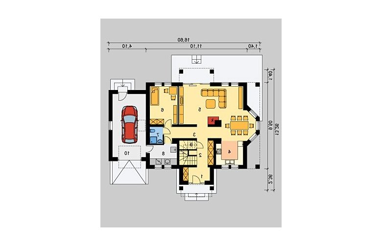 Projekt domu jednorodzinnego LK&604 - parter