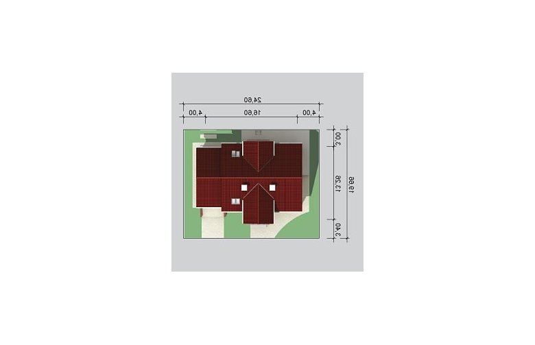 Projekt domu jednorodzinnego LK&604 - Usytuowanie - wersja lustrzana