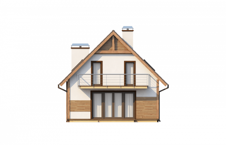 Projekt domu jednorodzinnego Z45 - elewacja 4