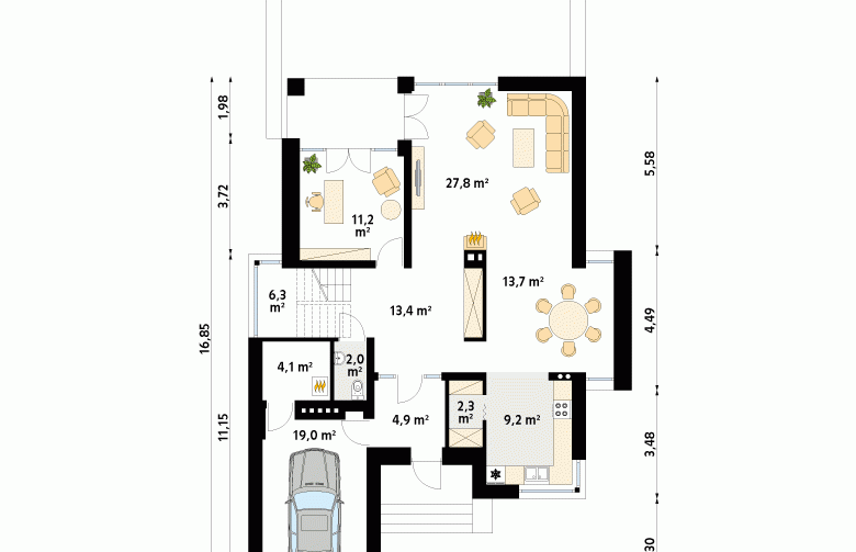 Projekt domu tradycyjnego Alabaster - 