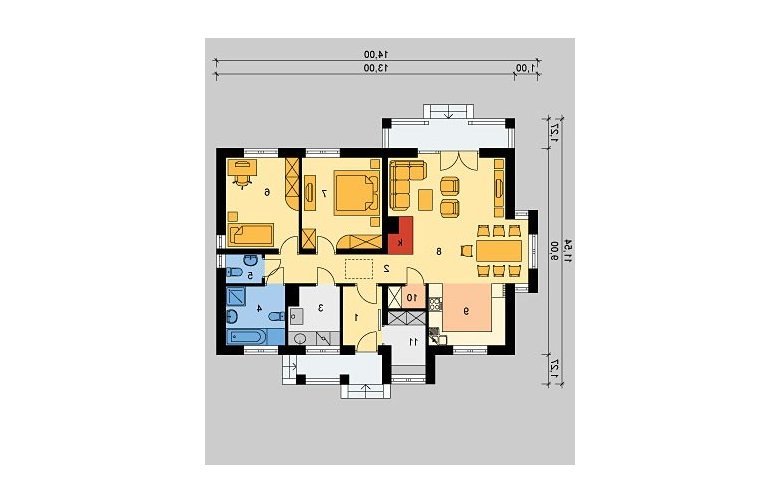 Projekt domu dwurodzinnego LK&610 - parter