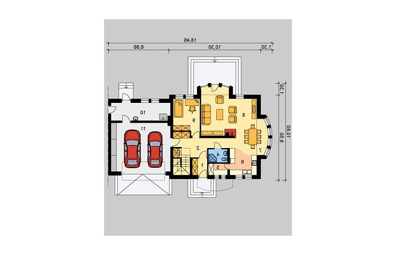 Projekt domu bliźniaczego LK&611 - parter