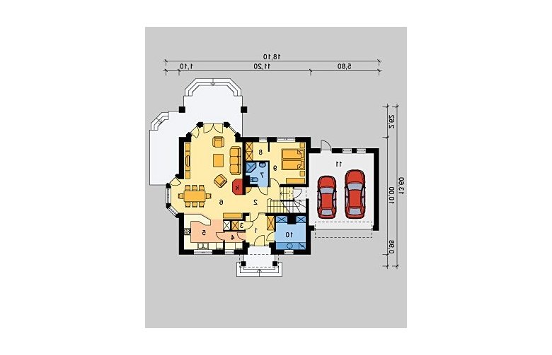 Projekt domu jednorodzinnego LK&614 - parter