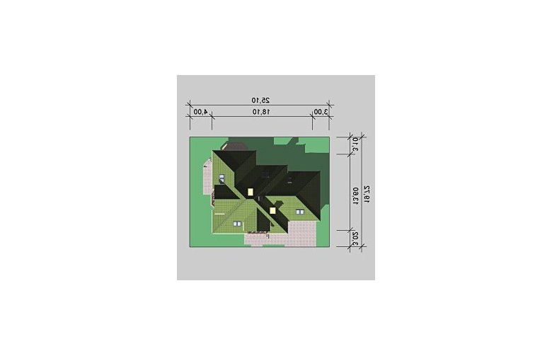 Projekt domu jednorodzinnego LK&614 - Usytuowanie - wersja lustrzana