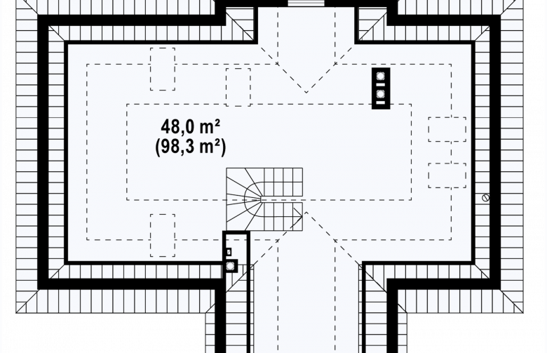 Projekt domu wolnostojącego Z2 - rzut poddasza