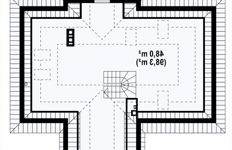 Projekt domu wolnostojącego Z2 - rzut poddasza