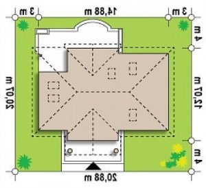 Usytuowanie budynku Z2 w wersji lustrzanej