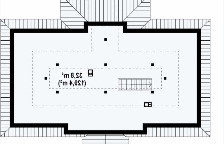 Projekt domu parterowego Z5 - rzut poddasza