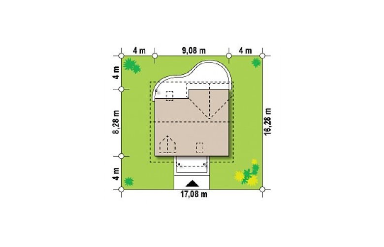 Projekt domu z bala Z3 D - Usytuowanie