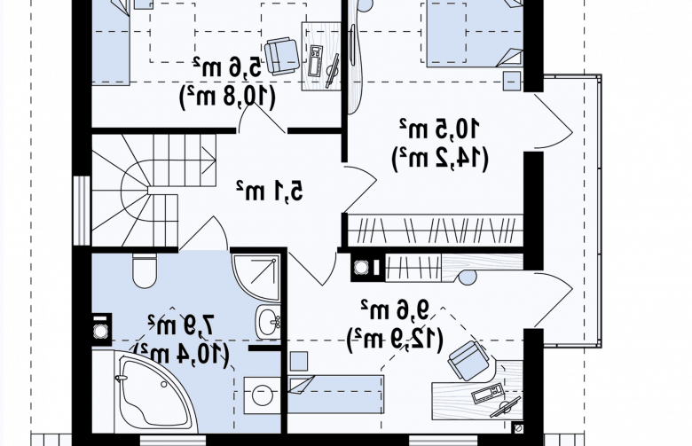 Projekt domu jednorodzinnego Z4 - rzut poddasza