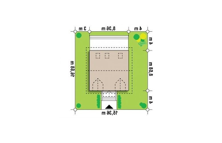 Projekt domu jednorodzinnego Z4 - Usytuowanie - wersja lustrzana