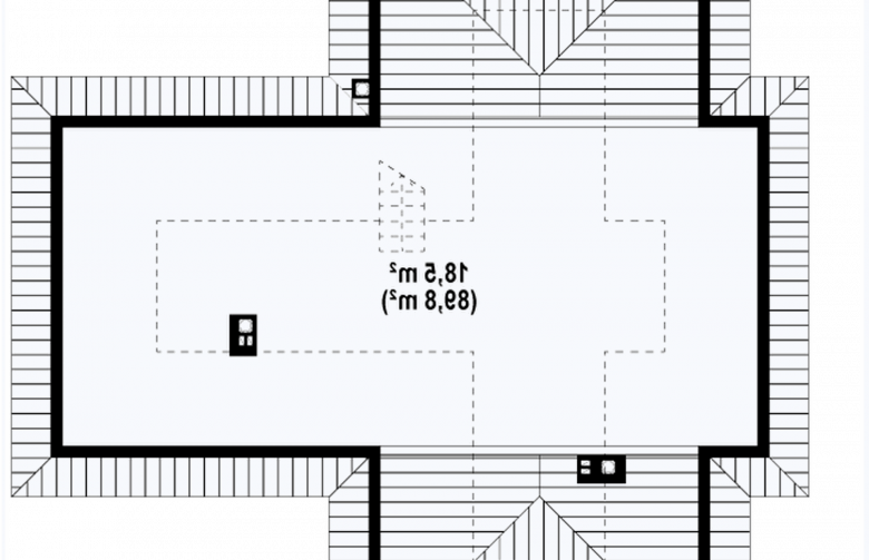 Projekt domu jednorodzinnego Z6 - rzut poddasza