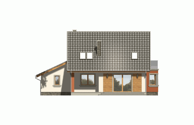 Projekt domu jednorodzinnego ESEJ - elewacja 2
