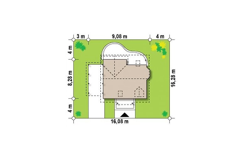 Projekt domu z bala Z3 d L WL w - Usytuowanie