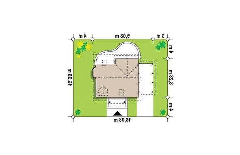 Projekt domu z bala Z3 d L WL w - Usytuowanie - wersja lustrzana