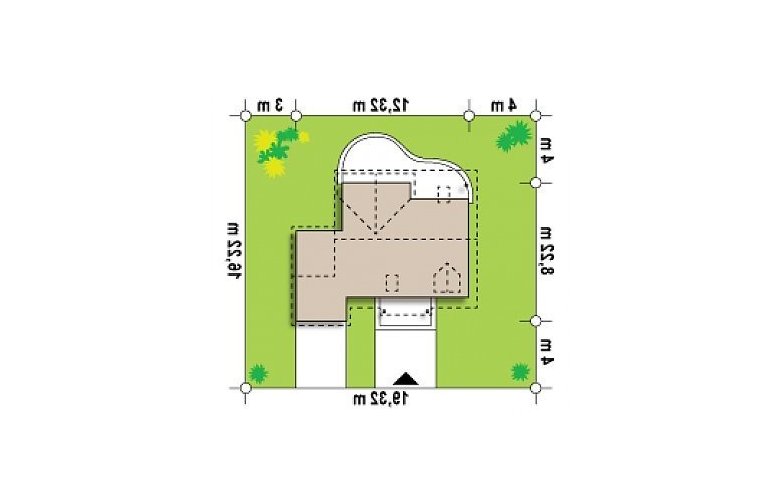 Projekt domu z bala Z3 BAL GP - Usytuowanie - wersja lustrzana