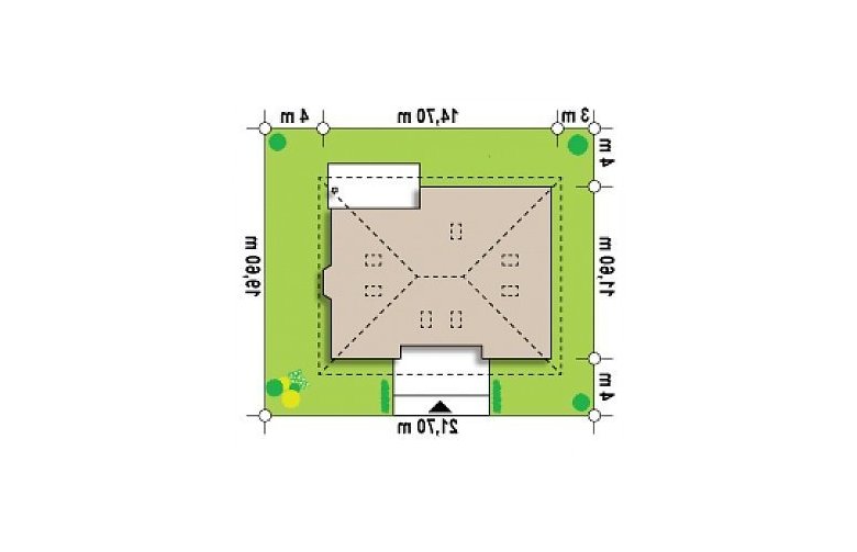 Projekt domu z bala Z10 D sdu - Usytuowanie - wersja lustrzana