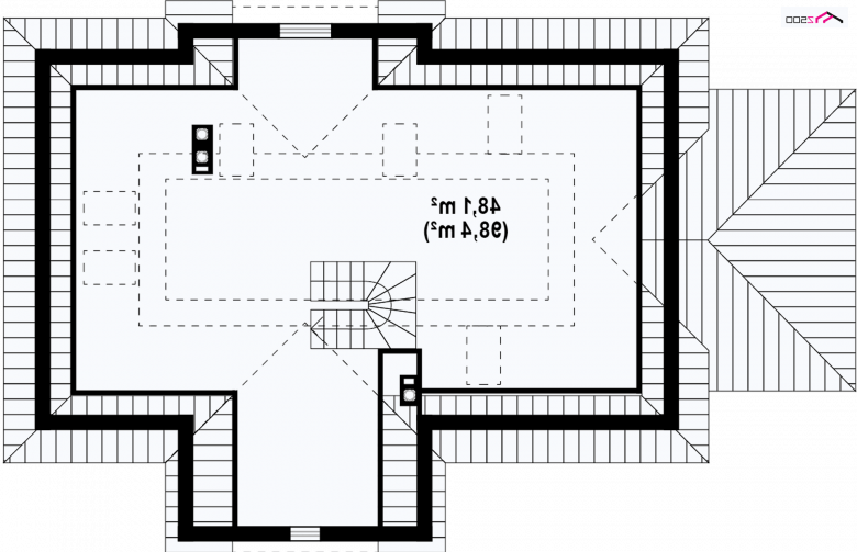 Projekt domu jednorodzinnego Z2 GL - rzut poddasza