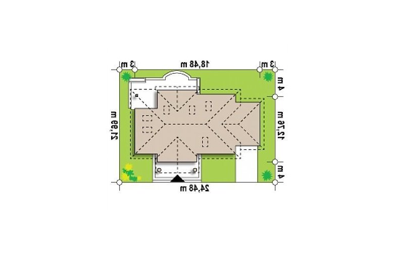 Projekt domu jednorodzinnego Z2 GL - Usytuowanie - wersja lustrzana