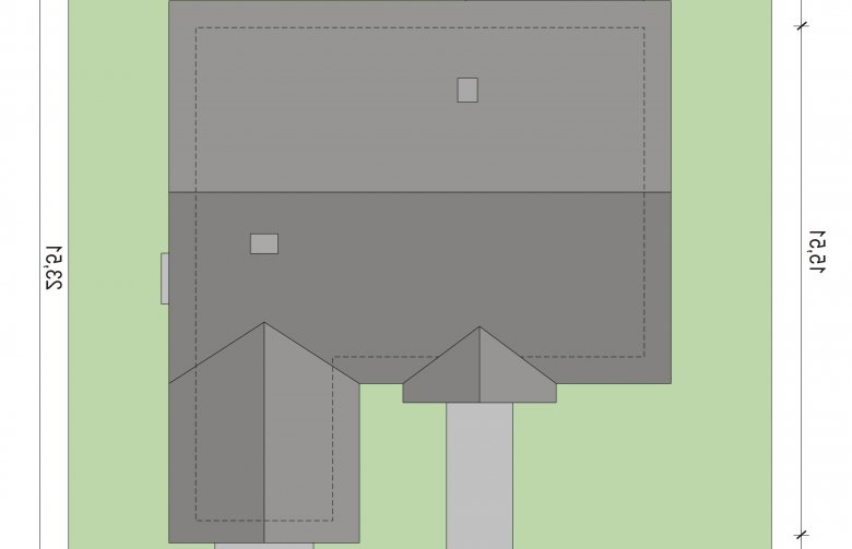 Projekt domu parterowego Gabrysia PS - Usytuowanie - wersja lustrzana