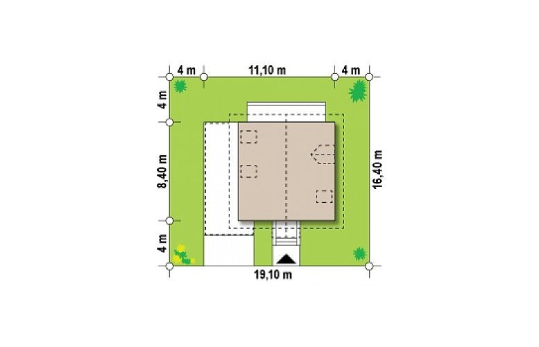 Projekt domu z bala Z1 D WL - Usytuowanie