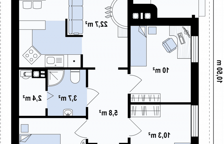 Projekt domu z bala Z16 D - 