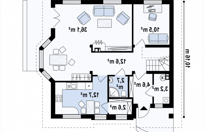 Projekt domu dwurodzinnego Z28 - rzut parteru