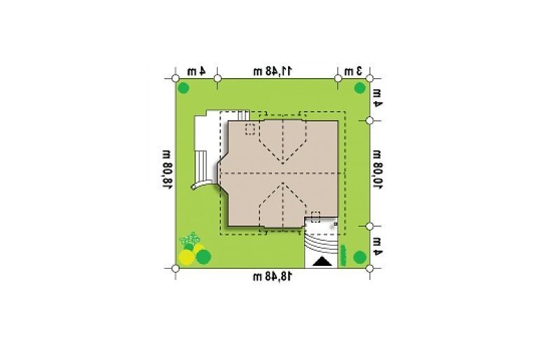 Projekt domu dwurodzinnego Z28 - Usytuowanie - wersja lustrzana