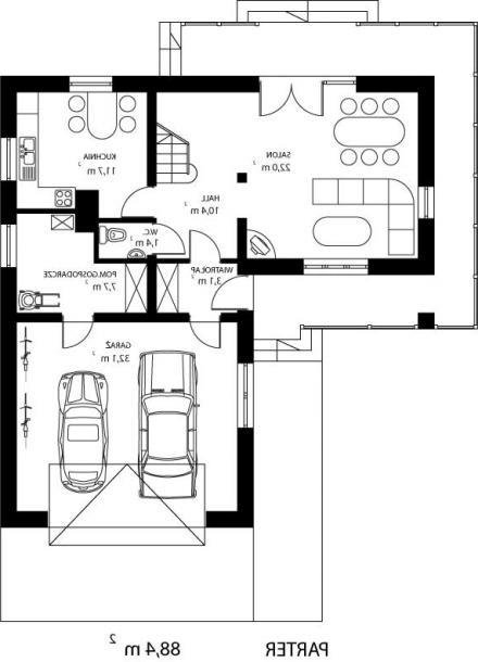 RZUT PARTERU HG-M1 - wersja lustrzana