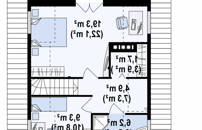 Projekt domu jednorodzinnego Z30 - rzut poddasza