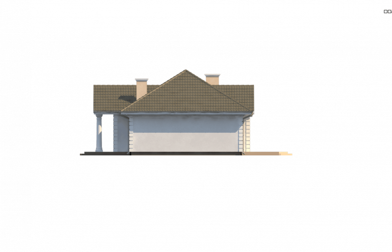 Projekt domu jednorodzinnego Z2 GP - elewacja 3