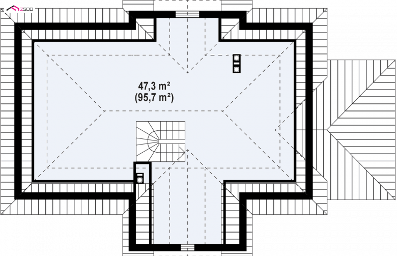 Projekt domu jednorodzinnego Z2 GP - rzut poddasza