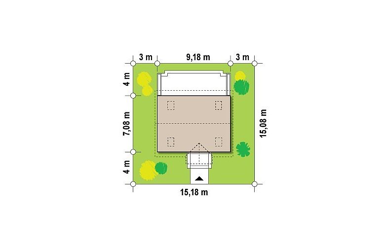 Projekt domu parterowego Z32 - Usytuowanie