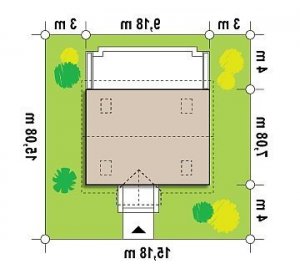 Usytuowanie budynku Z32 w wersji lustrzanej