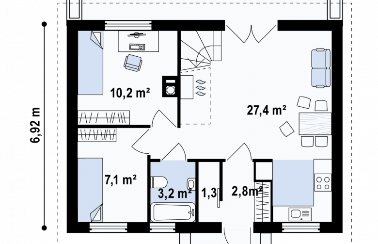 Projekt domu z bala Z32 D - 