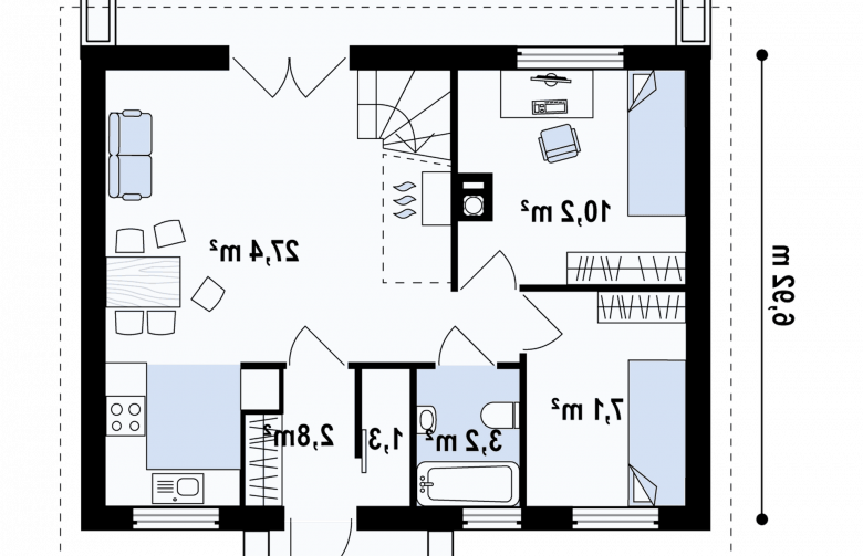 Projekt domu z bala Z32 D - 