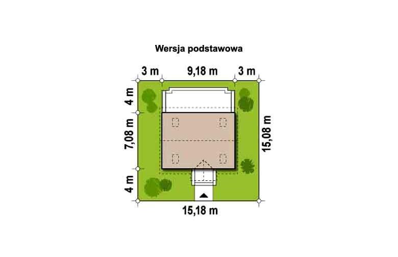 Projekt domu z bala Z32 D - Usytuowanie